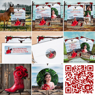 Adesivo Redondo Ranch Mascarada Quinceañera 15 Aniversário