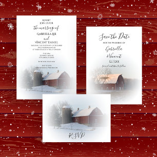 RSVP de Casamento no inverno Silo e Barn coberto p