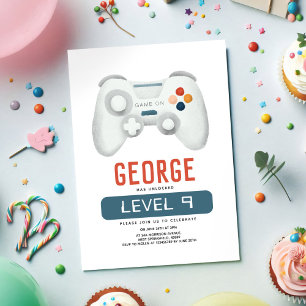 Convite Aniversário de criança Legal de jogos azuis