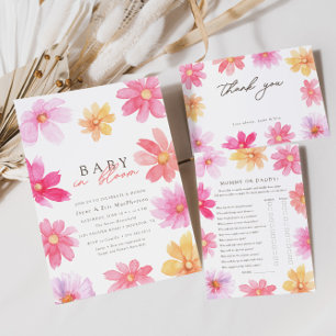 Cartão De Agradecimento Vibrant Summer Baby in Bloom Floral Wildflower