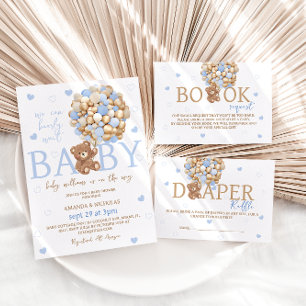 Adesivo Redondo Chá de fraldas de espera do Urso Azul