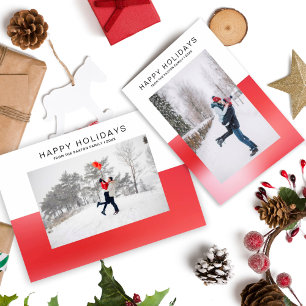 Cartão Postal Foto de Feriado Feliz de Cor de Água Vermelha Mode