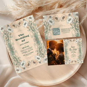 Reserve A Data Foto de Wedding Floral Art Nouveau