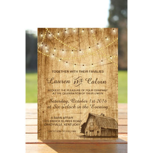 Convite do casamento do país com celeiro
