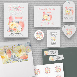 Cartão Postal De Anúncio Cor-de-rosa-pincelada Número 15 Salvar a Data