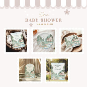 Convite Chá de fraldas Swan Princess