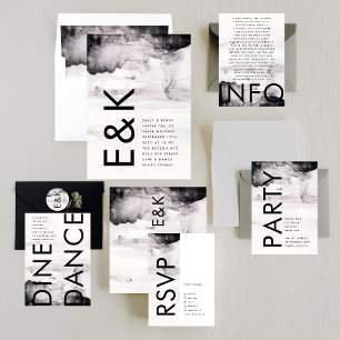 Convite Casamento de Tinta Neutra de Gênero Ultra Moderno