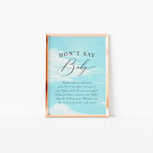 Convite Chá de fraldas do céu azul Elegante Cloud 9