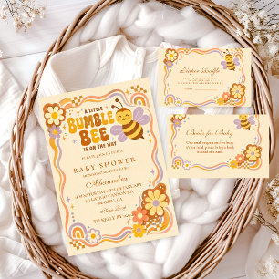 Convite Chá de Bebê Retrô Abelha Bumble
