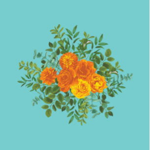 Convite Casamento Floral de Orange & Teal Aqua Peony & Ros
