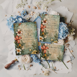 Convite Casamento no Jardim Tropical Vintage