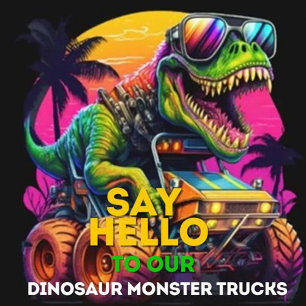 Adesivo Redondo Prepare-se para uma Festa de aniversário Dino-Mite