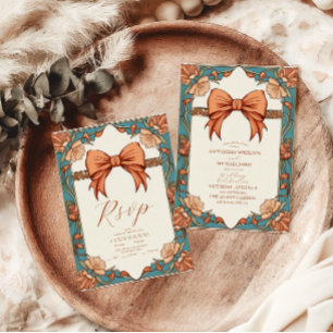 Cartão De Informações Nouveau Nouveau, Arte Floral Vintage Ornamental