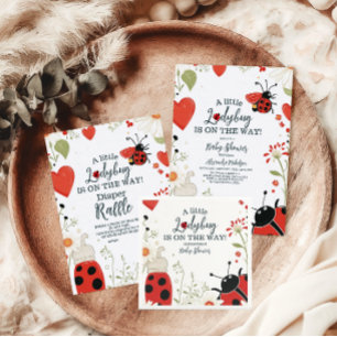 Convite Chá de fraldas Primavera Ladybug