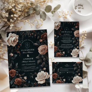 Convite Casamento Floral de Luxury Art Nouveau