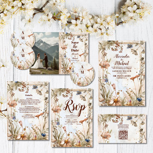 Cartão RSVP Casamento Rustic Watercolor Woodland