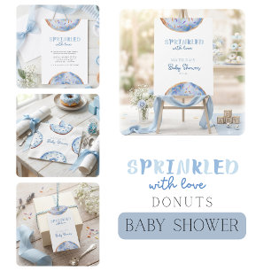 Adesivo Quadrado Chuva de amor donut baby shower