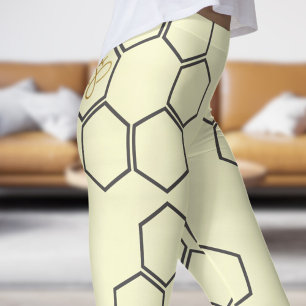 Legging Padrão de cor de mel rosa doce