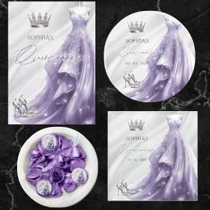 Convite Prateado de Prata Flocos de Neve de inverno Quince