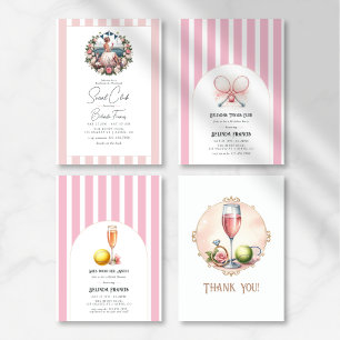 Cartão De Agradecimento Foto de Bachelorette Tênis do Clube Social Chic