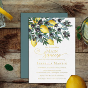 Convite Limões de aperto principal   Chá de panela de Azei