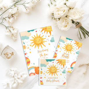 Cartão De Informações Sunshine Boho Sun Livros Neutro por Gênero para Be