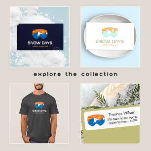 Camiseta Skier Snow Goggles Skiing Mountain