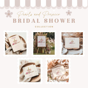 Convite Chá de panela Blush Bubble & Pearls