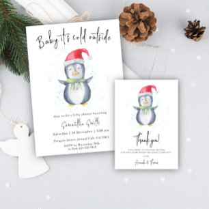 Cartão De Informações Pinguim de Natal - livros para ingresso de bebês