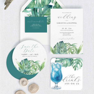 Cartão Postal RSVP de Escolha de Refeição de Casamento de Palma 
