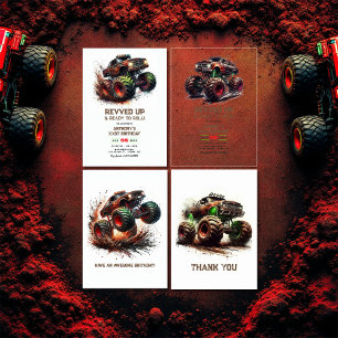 Cartão Monster Truck Birthday