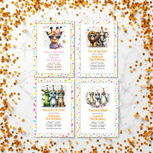 Convite Selgle Safari Animal "Quente Selvagem" 4º aniversá
