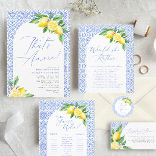 Adesivo Redondo Este é o Chá de panela Azul Italiano Amore Lemon