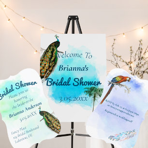 Convite Chá de panela Vintage Peacock