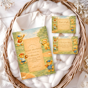 Guardanapo De Papel Chá de Bebê de Esportes com Ursinho Vintage