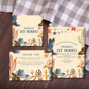 Convite Botas de Cowboy Rústicas 1º Aniversário