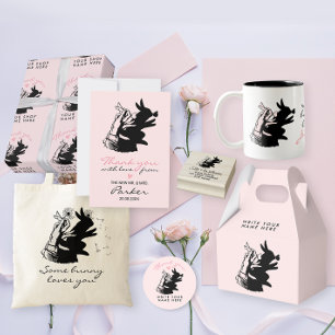 Papel De Presente Garota, Obrigada, Boneco Negro Adorável, A Pink Pa