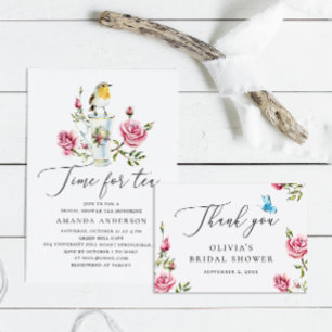 Adesivo Redondo Escrito elegante Chá de panela floral cor-de-rosa 