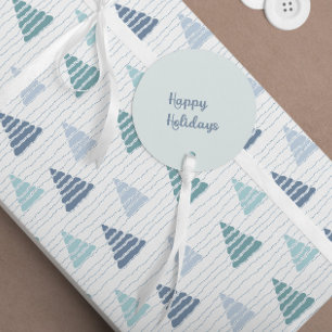 Papel De Presente Árvores de Natal com cordas de miçanga