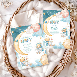 Cartão De Informações Teddy Bear Houston Temos Um Rapaz Diapper Raffle