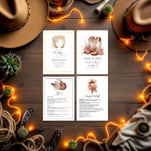 Reserve A Data Rustic Boho Chic Western Weding Cowboy Código QR