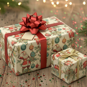 Papel De Presente Papel de enrolamento para Papais noeis e ornamento