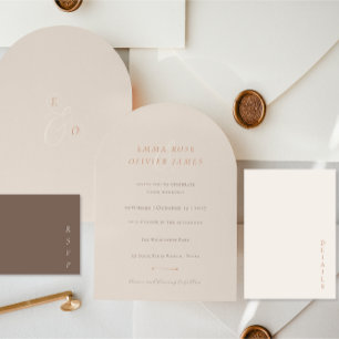 Cartão De Informações Casamento Elegante Minimalista Areia Taupe Quente