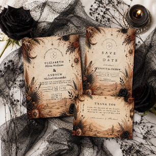 Reserve A Data Casamento Deserto Boho Góthico