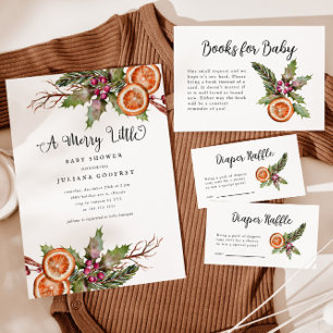 Convite Chá de fraldas de Natal   Botânica de inverno