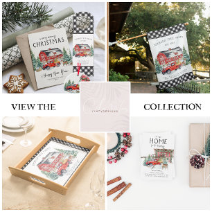 Convite de festas de Natal Vintage Red Truck