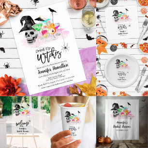 Tapete De Parede Cena de Casamento Colorida de Halloween Coquetel