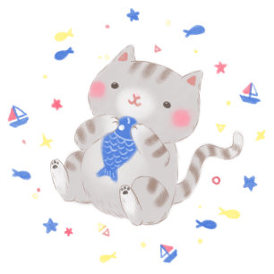Cartão De Agradecimento Gato Vestindo Uma Ilustração Vermelha De Escarpa