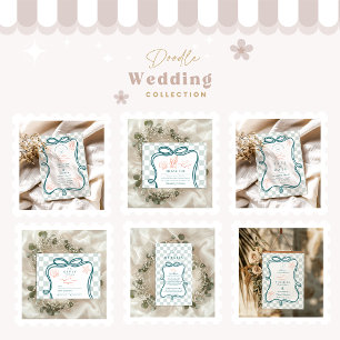 Reserve A Data Casamento Costeiro Desenhado À Mão