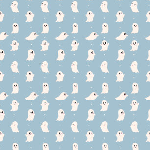 Papel De Presente Spooky Cute Fantasmas Azul Halloween